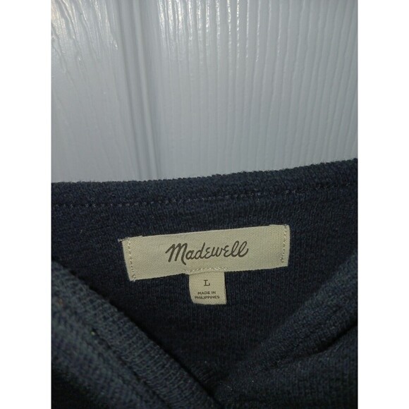 MADEWELL Women's Crop Tank Top Large‎ Black Cutout Knot-Front Cotton NJ776 Sp23 - Picture 3 of 8